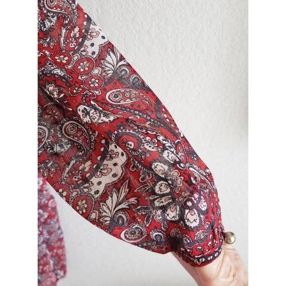 Loft Woman Size M Dress with attached Internal slip dress Paisley Print NWOT - Picture 3 of 7